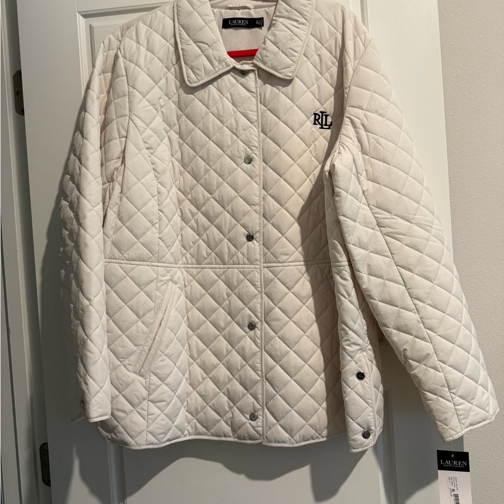 Lauren Ralph Lauren Cream Quilted Puffer Jacket